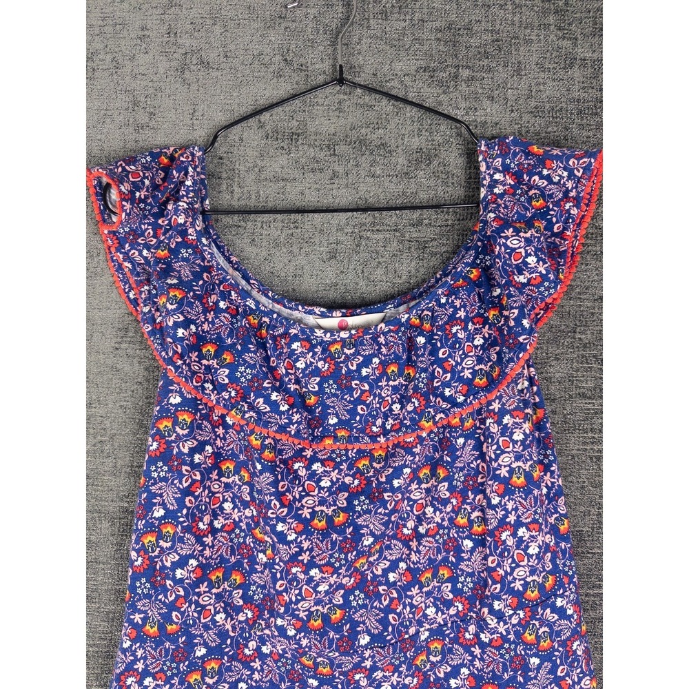 Boden Flounce Dress Womens 6R Floral Print Mini Cotton Spring